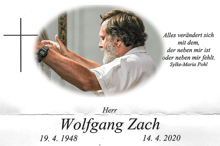 April 2020 - Wir trauern um Wolfgang Zach, unseren langjährigen Leiter des Kirchenchores 		Katzelsdorf, der am 14. April 2020 im 72 Lebensjahr verstorben ist